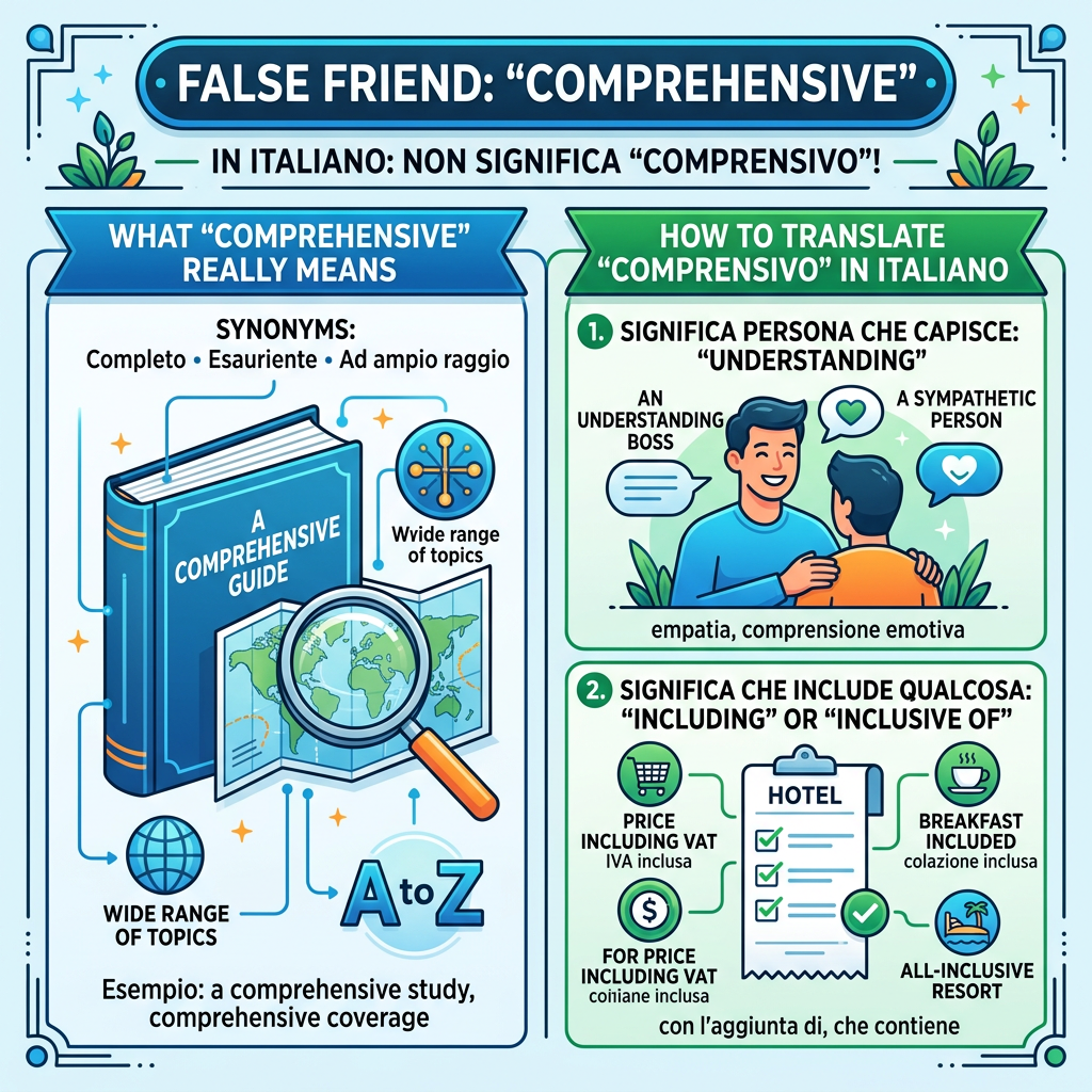 Infografica sui significati di comprehensive